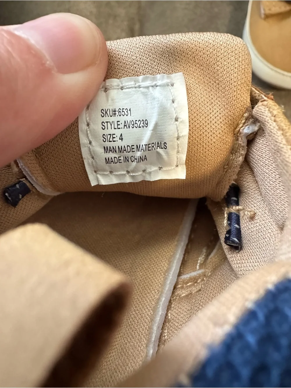 Avalanche Tan and Navy Baby High-Top Sneakers